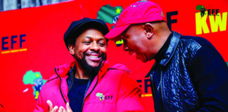 EFF member Mbuyiseni Ndlozi and President Julius Malema